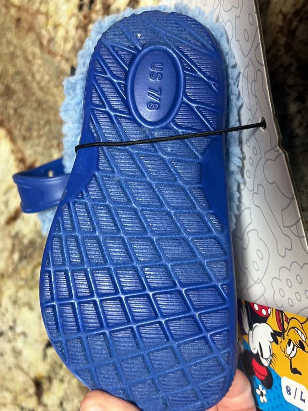 NWT Disney Mickey Mouse & Friends Fuzzy-Lined Unisex Toddler 7/8 Clogs Slip-On